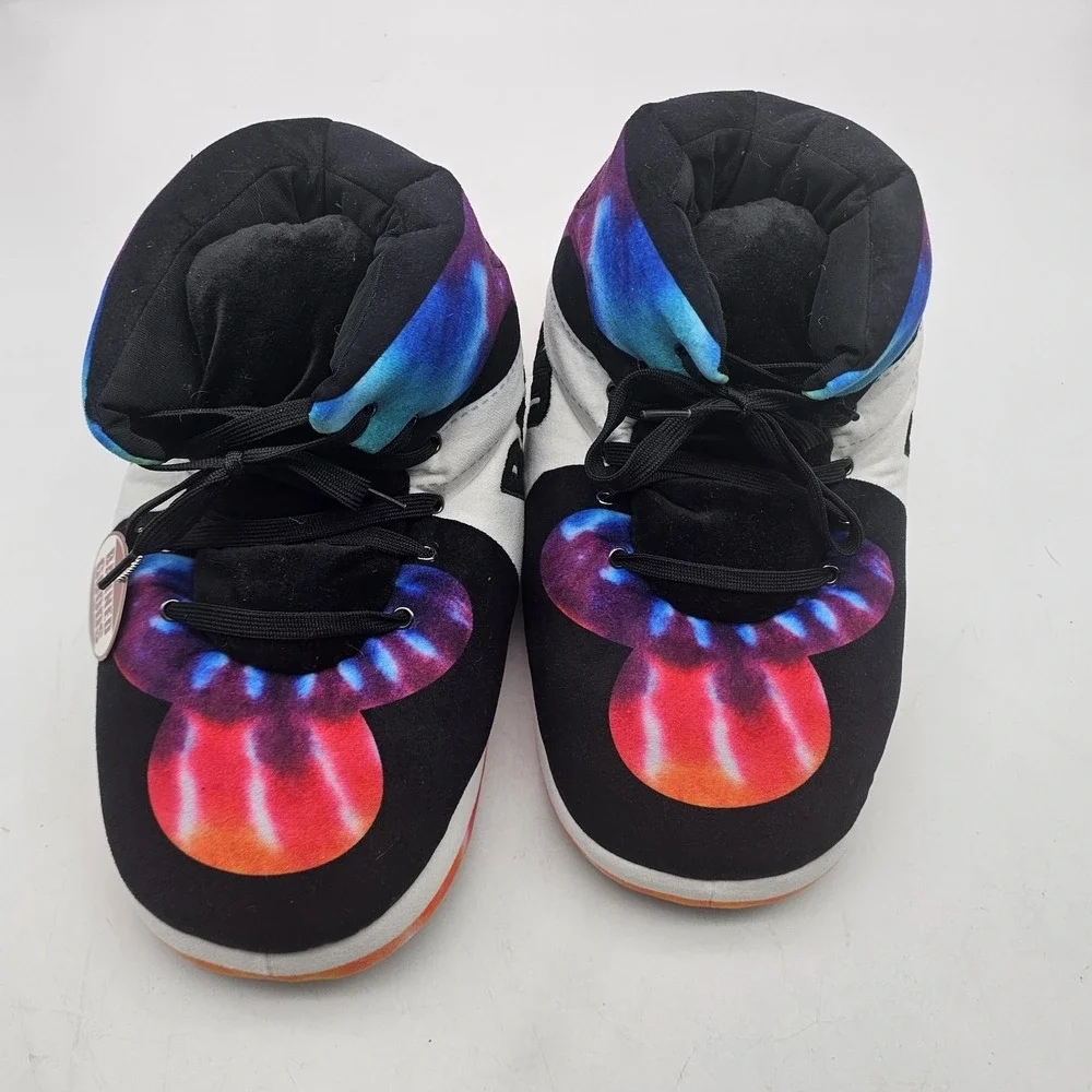 Banned Goods Plush High Top Sneaker Slippers Tie Dye Galaxy Adult One Size NWT